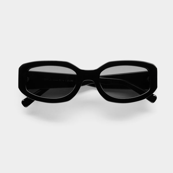 front shot of the Indi black / Smoke sunglasses from vehla eyewear
