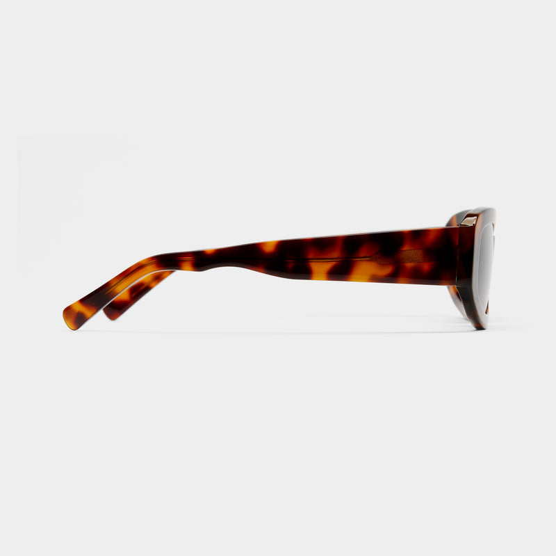 side shot of the Indi Tort / Smoke sunglasses from vehla eyewear
