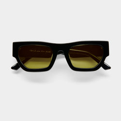 front product shot of the arm of the finn sunglasses from vehla eyewear in black khaki