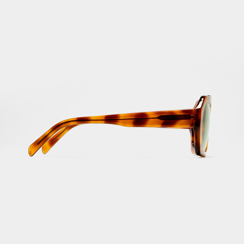 side product shot of vehla eyewear river sunglasses in honey tort / sage